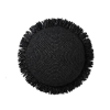 Cushion Cover Rafia Round Black