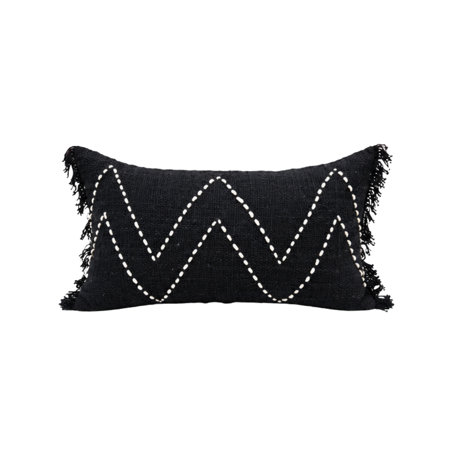 Cushion Cover Zigzag Black