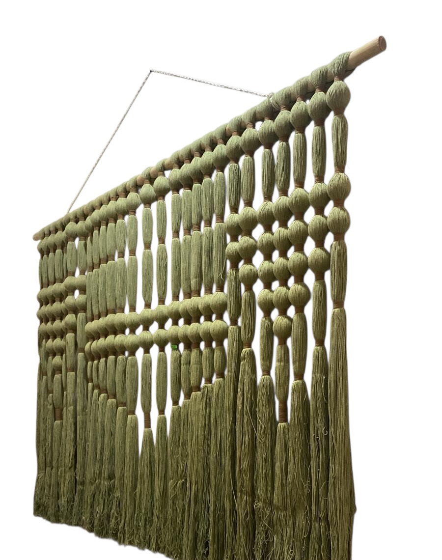 Handcrafted macrame wall decor - natural fiber artisan hanging