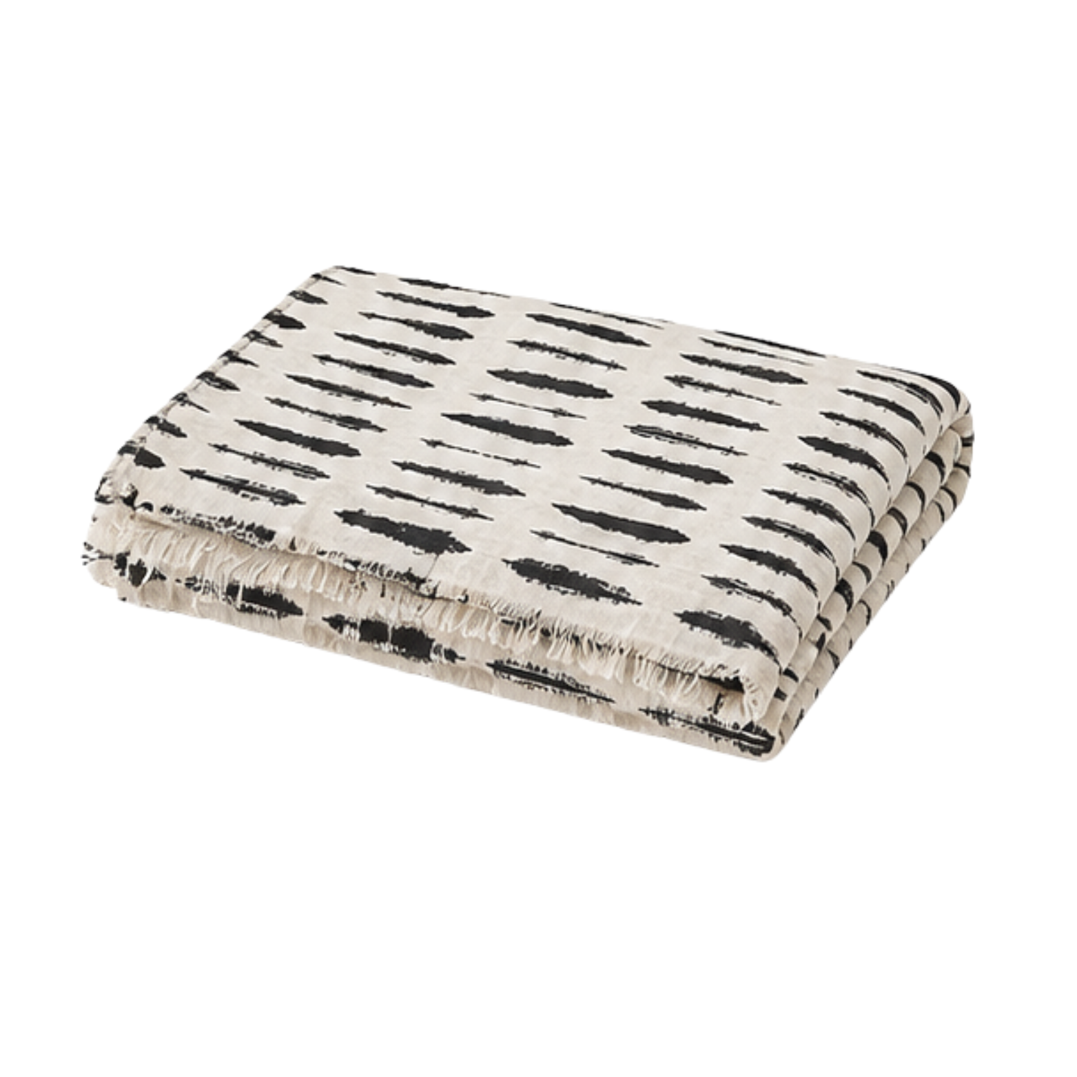 Bed Throw Tiedye - Natural Black