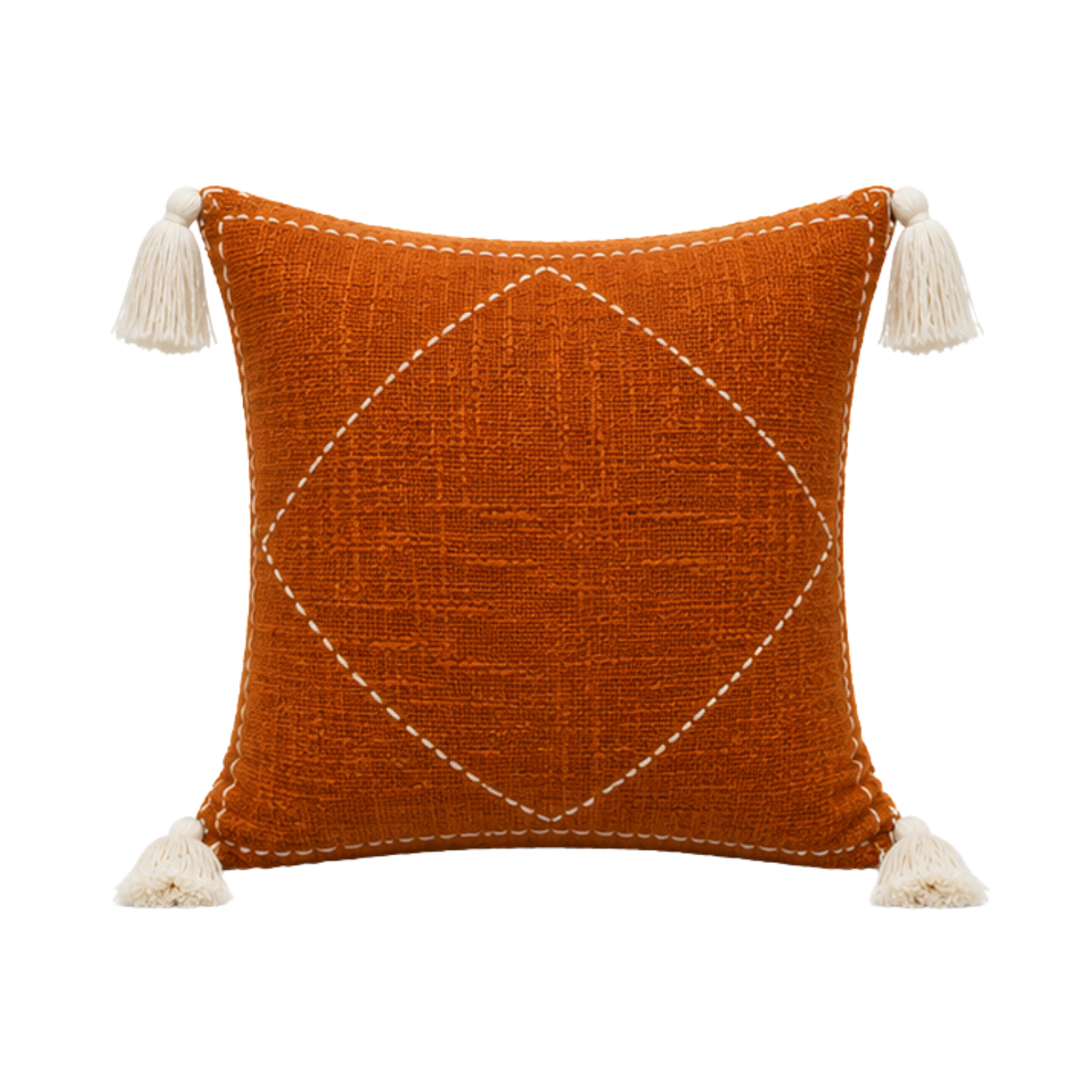 Cushion Cover Cotton Diamond Terracotta