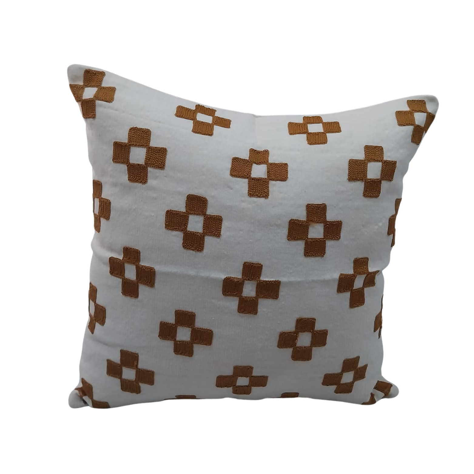 Cushion Cover Plusze White Terracotta