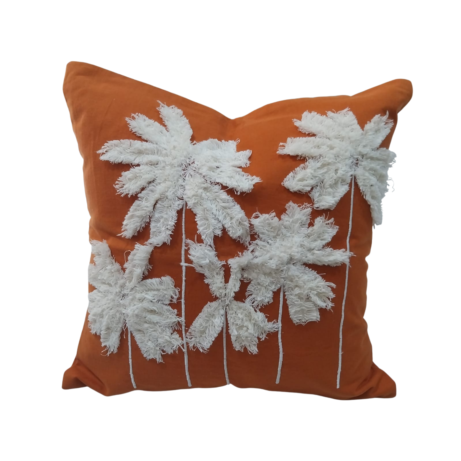 Cushion Cover Penta Palm Terracotta White