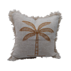 Cushion Cover 1 Palm Fringe Natural Tangerine