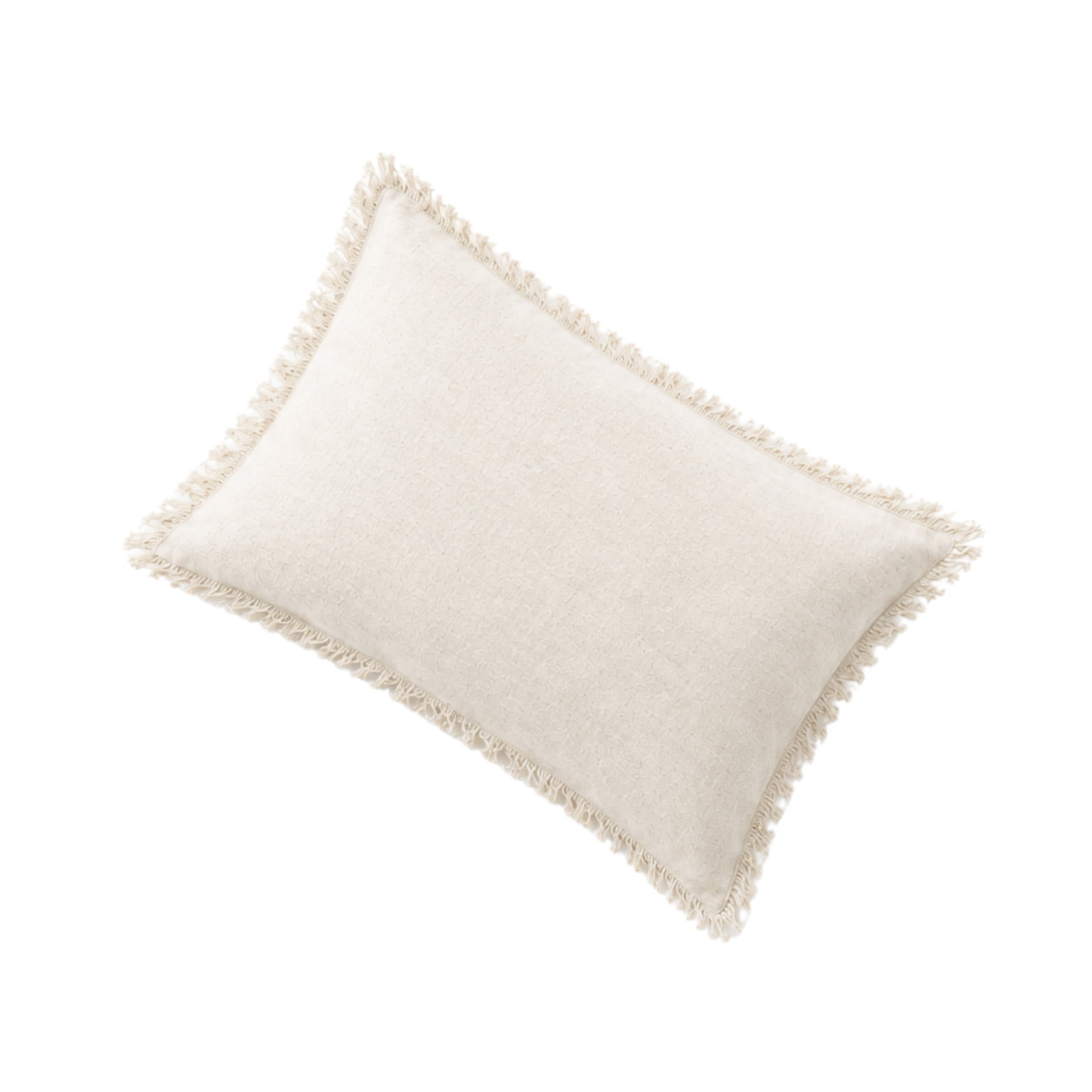 Cushion Cover Linen Off-White Fringe